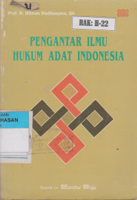 PENGANTAR ILMU HUKUM ADAT INDONESIA